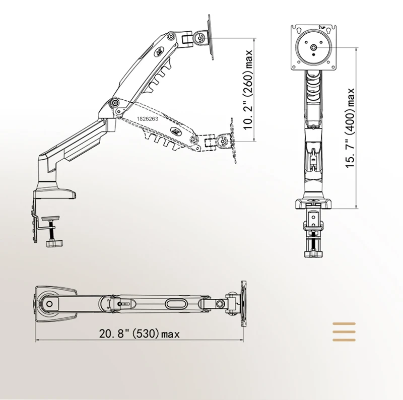 Ergonomic Gas Spring Monitor Arm – Fits 17–30'' LED/LCD Screens, Heavy-Duty Adjustable Holder (2–9kg Load) - Image 8