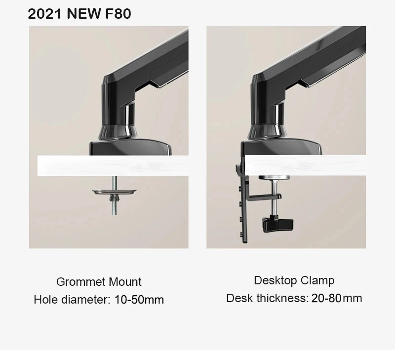 Ergonomic Gas Spring Monitor Arm – Fits 17–30'' LED/LCD Screens, Heavy-Duty Adjustable Holder (2–9kg Load) - Image 10