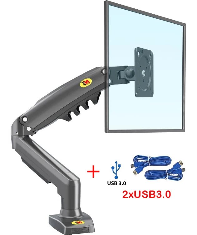 Ergonomic Gas Spring Monitor Arm – Fits 17–30'' LED/LCD Screens, Heavy-Duty Adjustable Holder (2–9kg Load) - Image 4